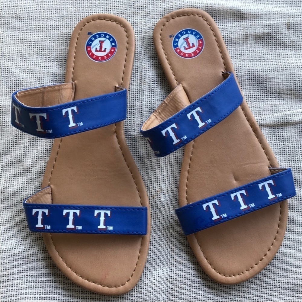 Texas Ranger sandals slides flip flops Logo Size Med